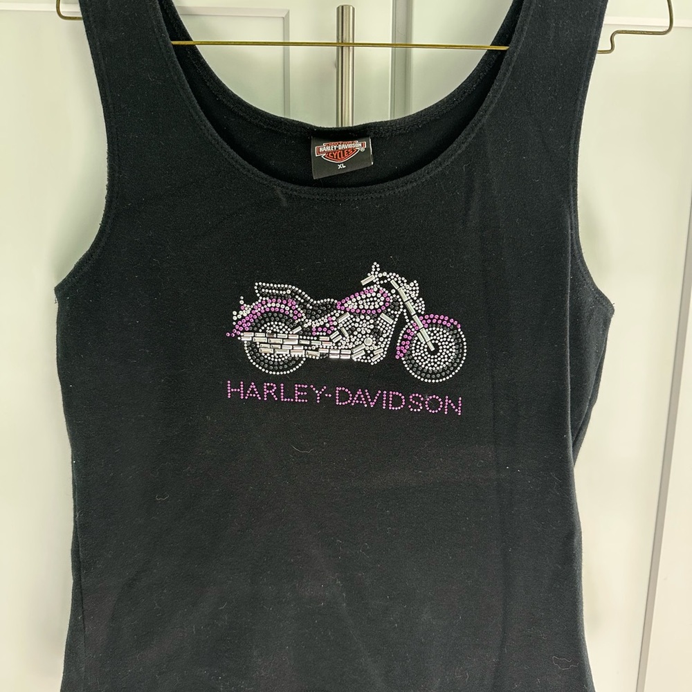 Harley-Davidson Black Tank with Purple/Silver Accents